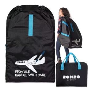 ZOHZO Car Seat Travel Bag - Drawstring Bag for Air Travel (Black)